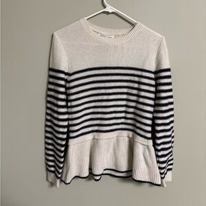 Kate Spade Broome Street Stripe Poplin Sweater Size
Medium Gold Buttons